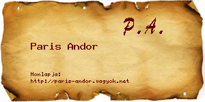 Paris Andor névjegykártya